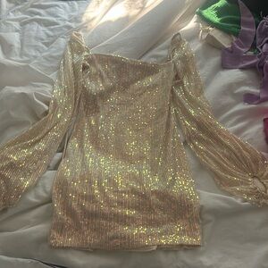 Gold sparkle mini dress